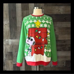 Men’s Peanuts Snoopy ugly Christmas sweater XXLarge Joe Cool holiday party